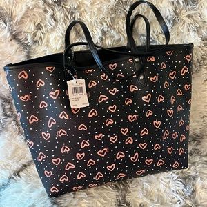 Coach reversible city tote hearts